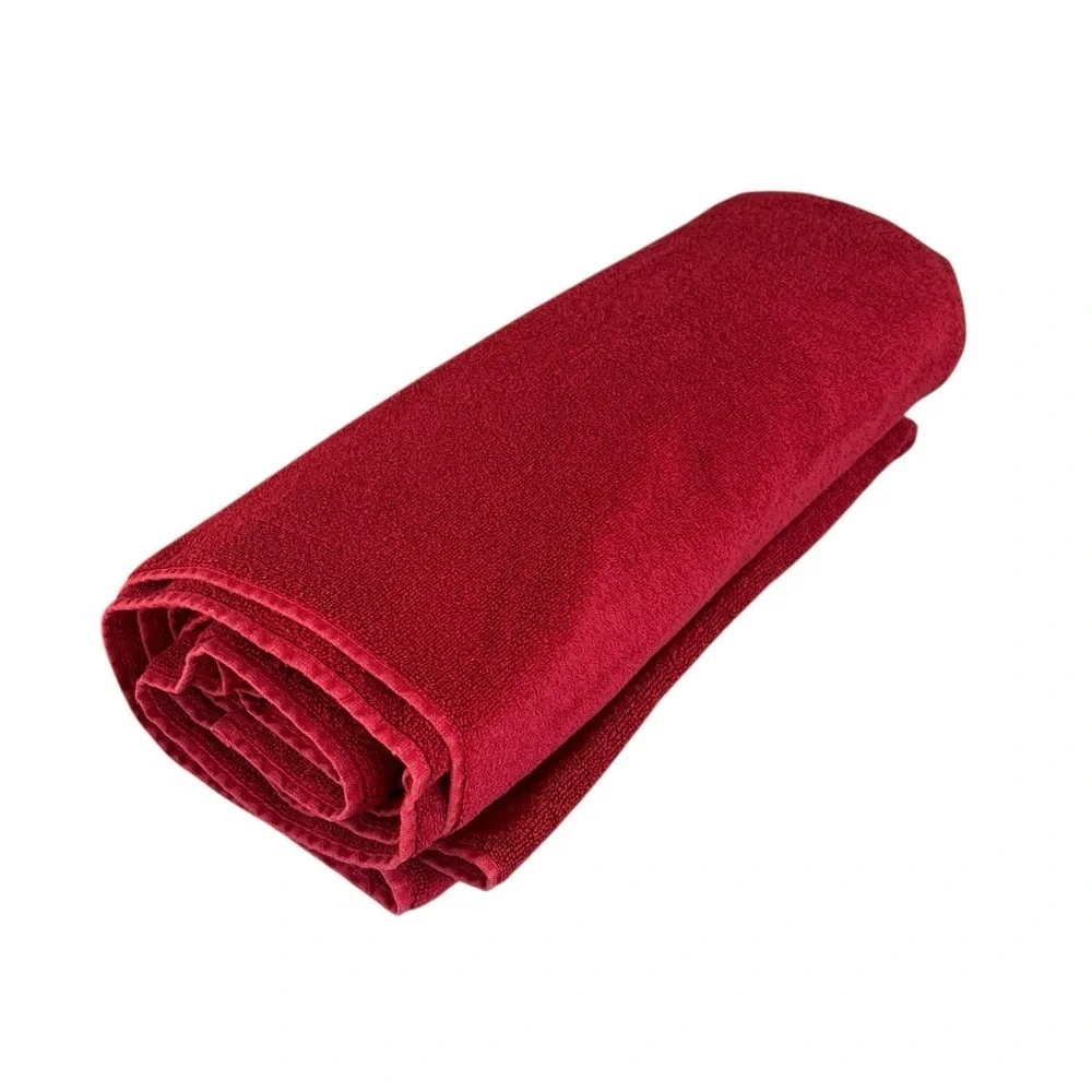 Pottery Barn Oversized Bath Sheet Towel Ruby Red 100% Cotton Brazil 37x77 NICE!